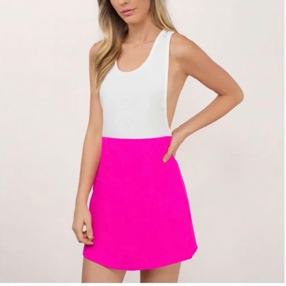 Pink and White Shift Dress (TOBI) - Picture 3 of 6